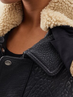 Raey Detachable Collar Leather Bomber Jacket - ShopStyle
